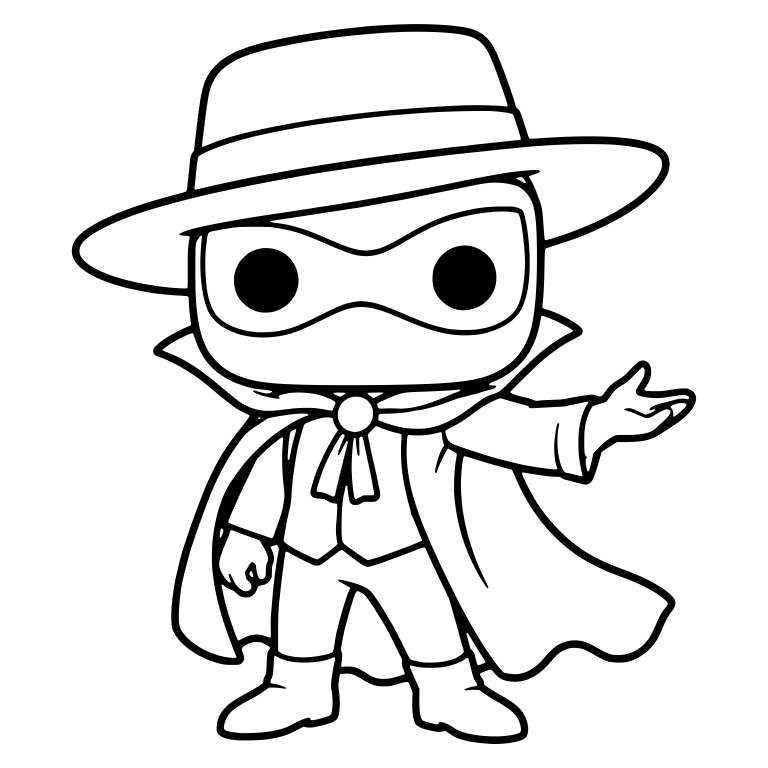 Masked Hero in Wide-Brim Hat and Flowing Cape — free characters SVG cut file