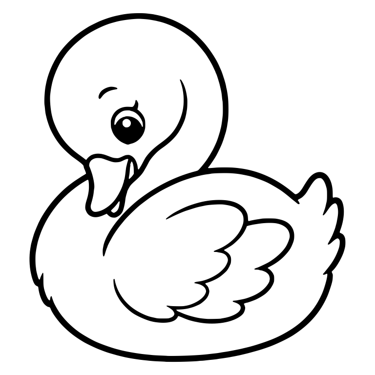 Cygnet with Big Round Head and Beak Tucked to Chest — free animal SVG cut file