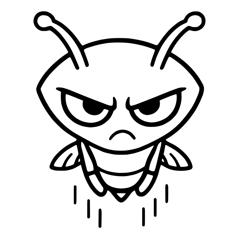 Grumpy Winged Bug Alien Hovering With Motion Lines — free fantasy-creature SVG cut file