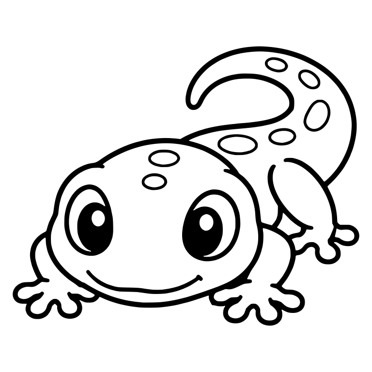 Big-Headed Gecko Crawling Forward With Arched Tail — free animal SVG cut file