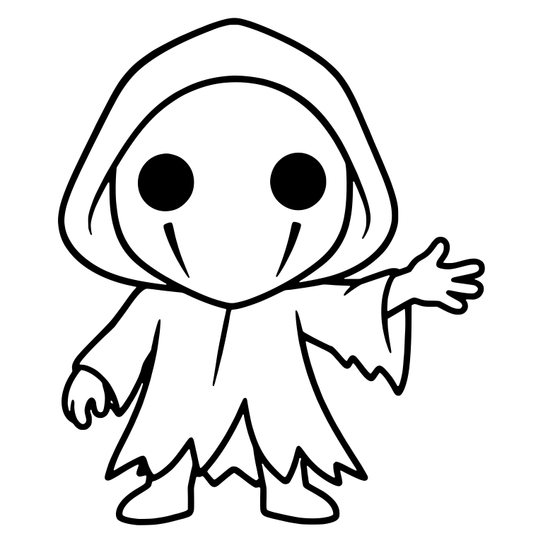 Hooded Ghost With Tattered Robe Waving One Hand — free fantasy-creature SVG cut file