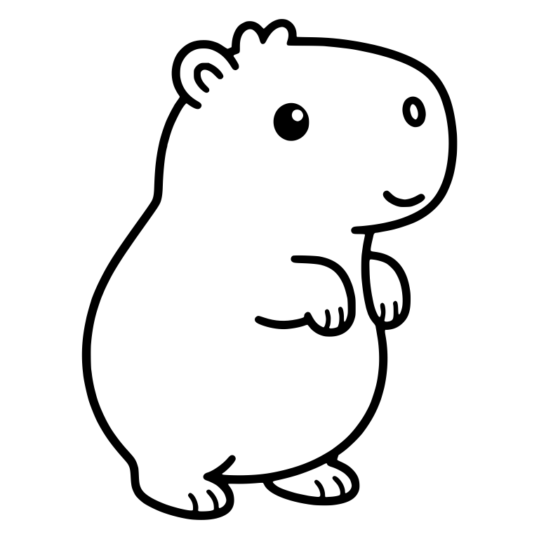 Upright Capybara Standing with Paws Held in Front — free animal SVG cut file