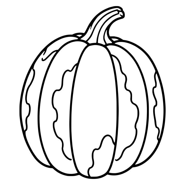 Tall Pumpkin with Wavy Patches and Curved Stem — free floral SVG cut file