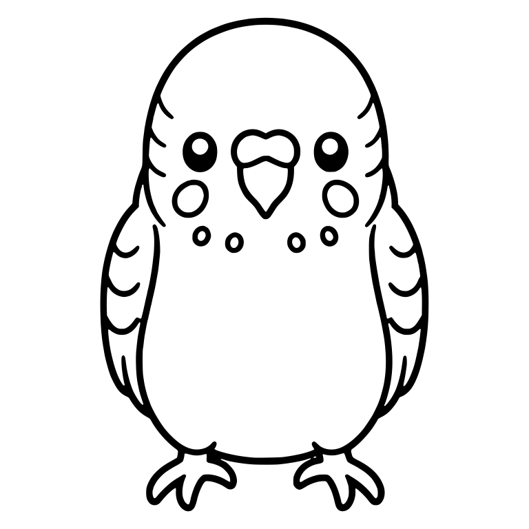 Front-Facing Budgie With Striped Head and Cheek Spots — free animal SVG cut file