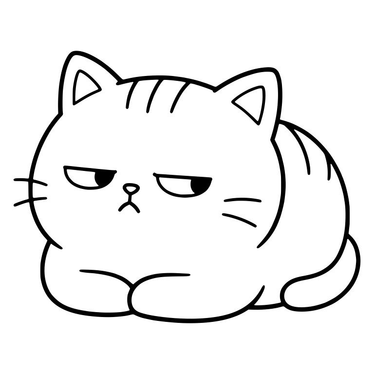 Chubby Tabby Kitten Lying Down Like a Loaf — free animal SVG cut file