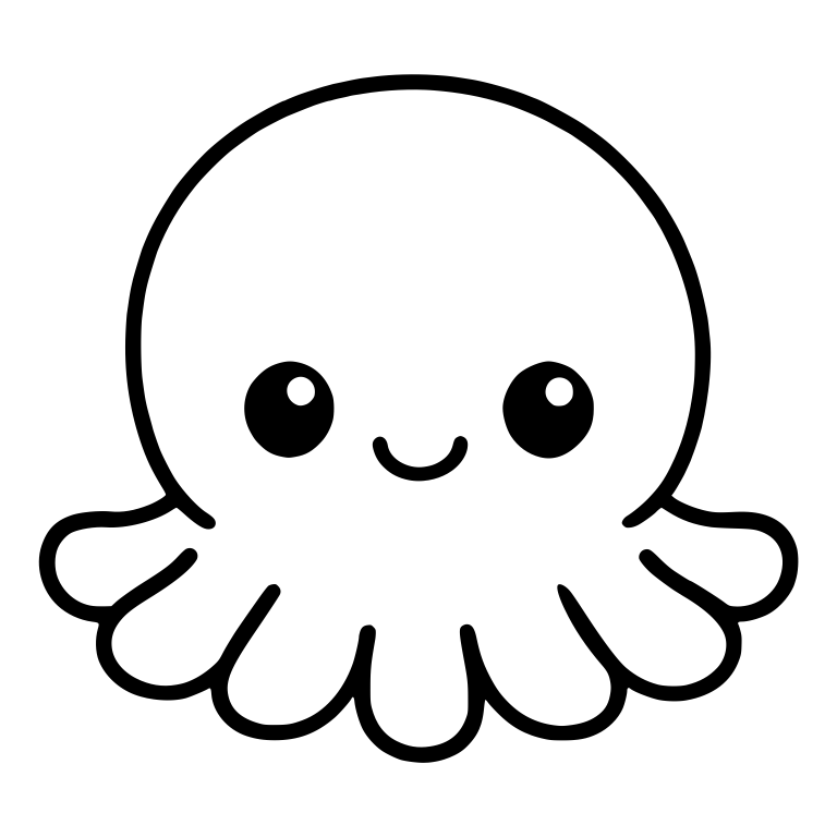 Classic Cute Octopus With Gentle Smile — free animal SVG cut file