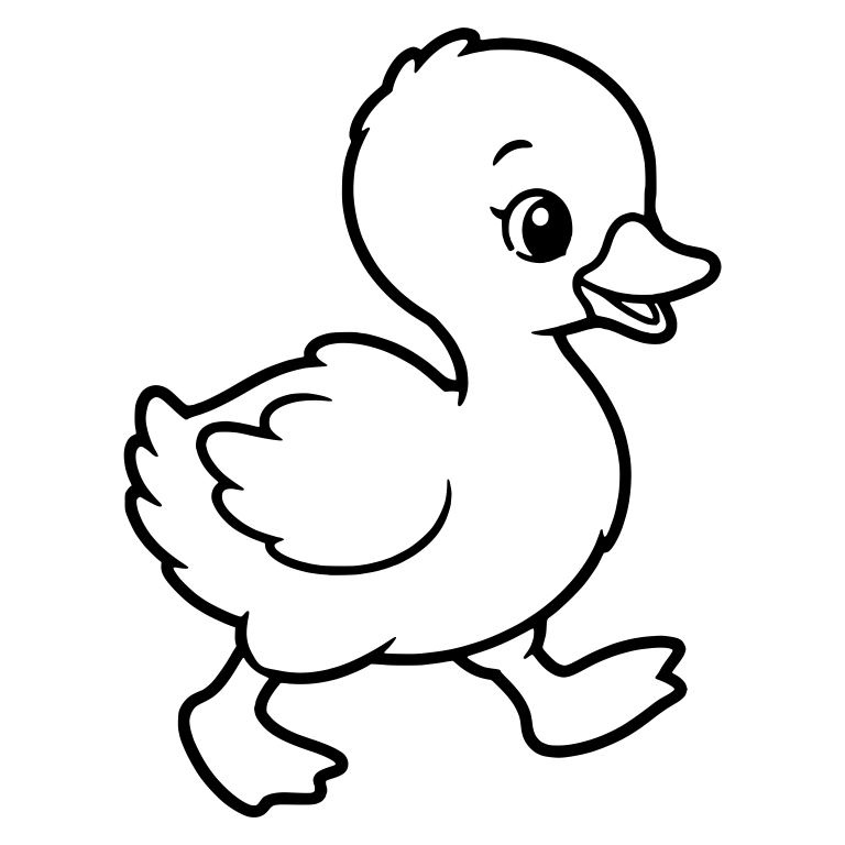 Walking Baby Duckling With Fluffy Wing and Webbed Feet — free animal SVG cut file