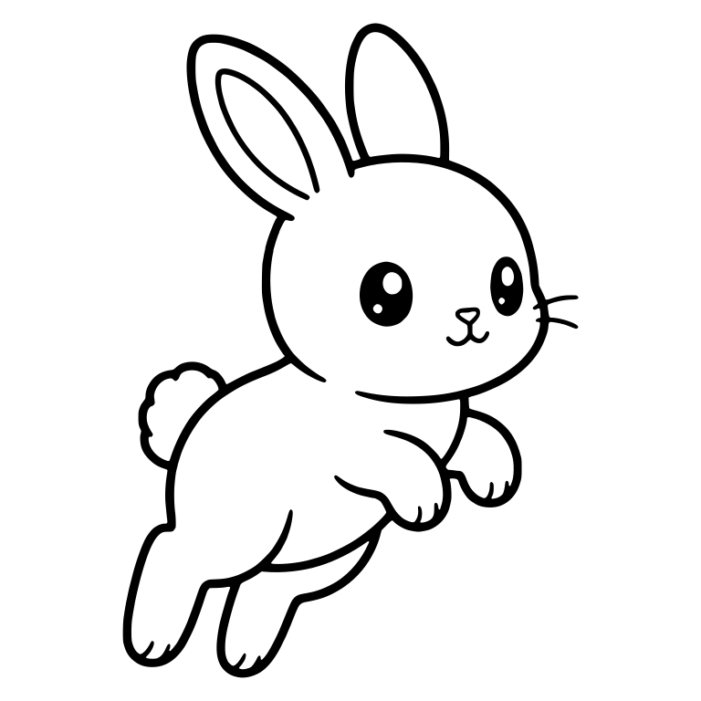 Cute Bunny Leaping Upward With Raised Paws — free animal SVG cut file