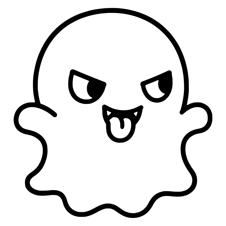 Cheeky Ghost Sticking Out Tongue With Fangs — free fantasy-creature SVG cut file