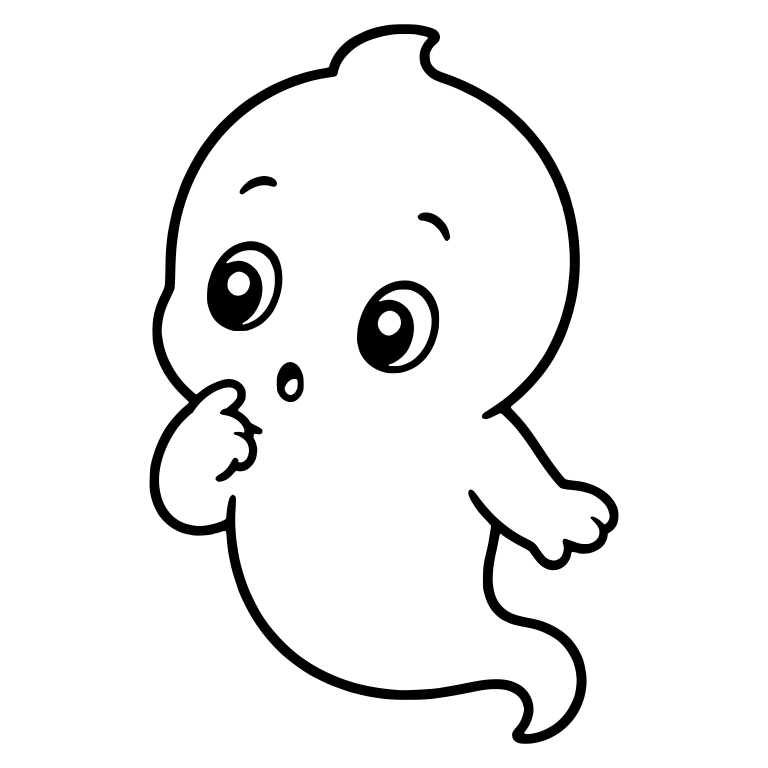 Toddler Ghost With Hand at Mouth and Small Tail — free fantasy-creature SVG cut file