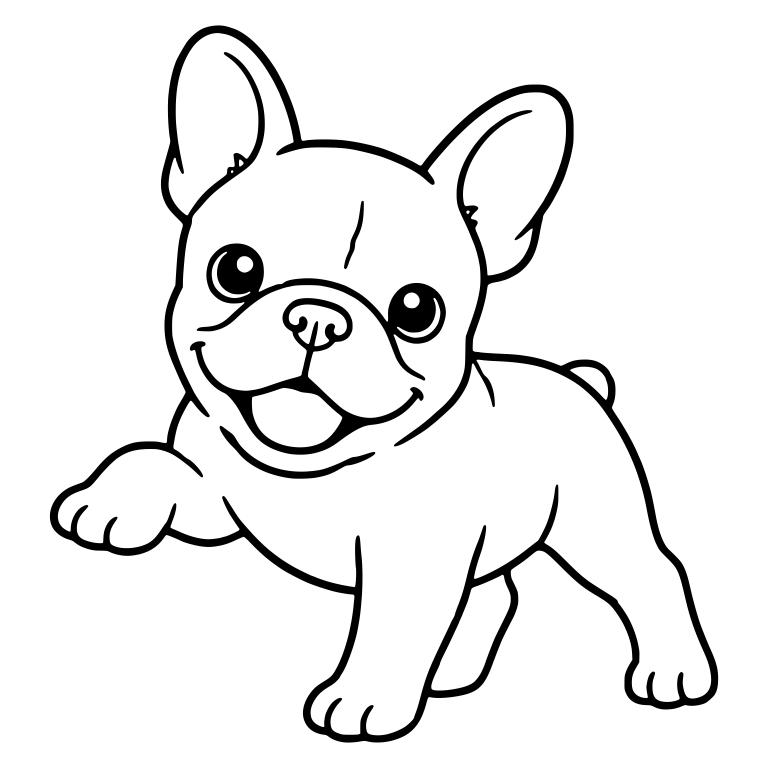 French Bulldog Standing With One Paw Raised — free animal SVG cut file