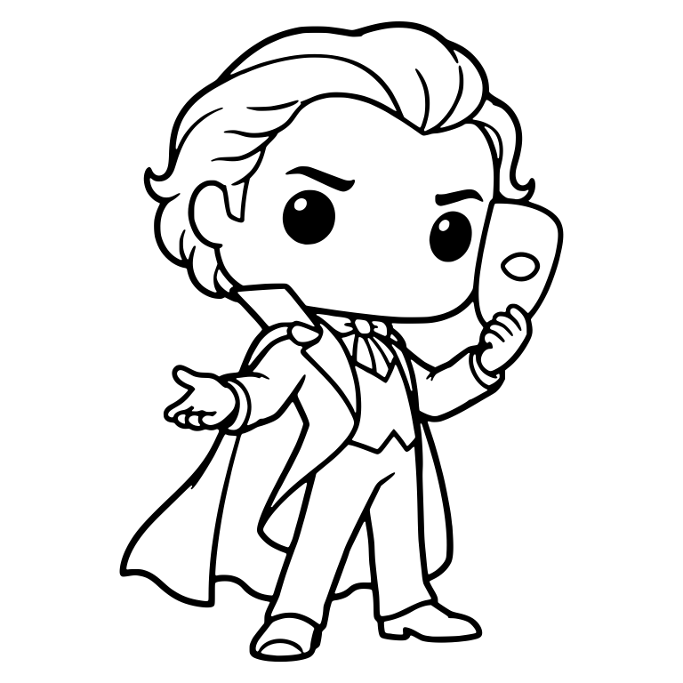 Opera Phantom Holding Mask with Hand Held Out — free characters SVG cut file