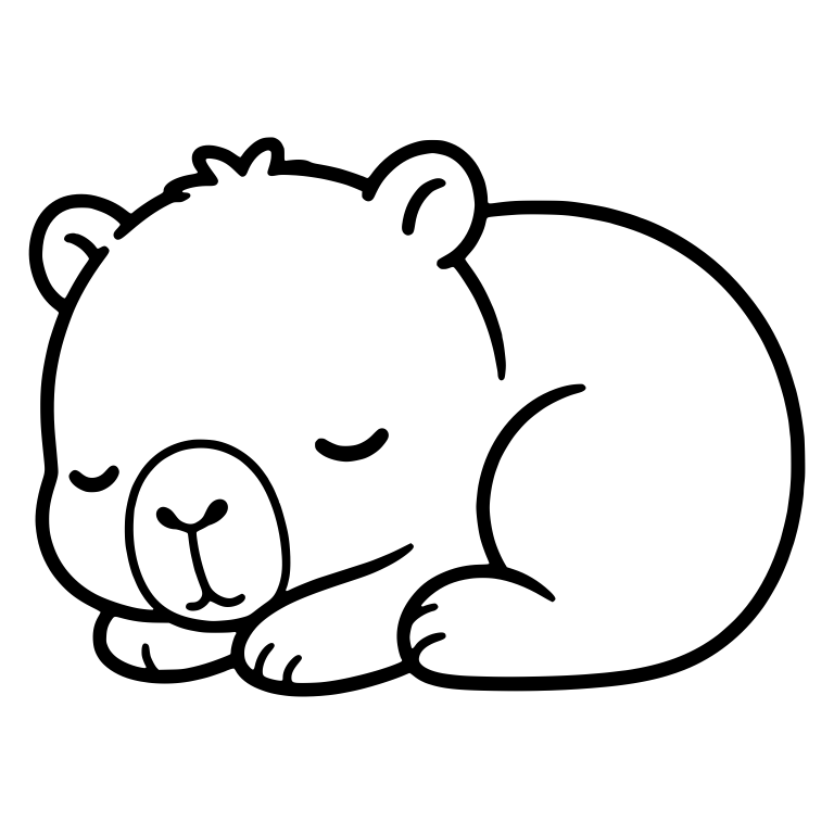 Sleeping Baby Capybara Curled Up — free animal SVG cut file