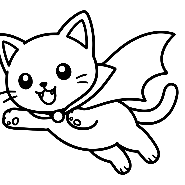 Flying Vampire Cat With Outstretched Paw and Cape — free animal SVG cut file