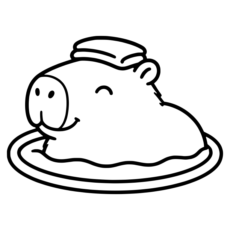 Capybara Soaking in Bath With Towel on Head — free animal SVG cut file