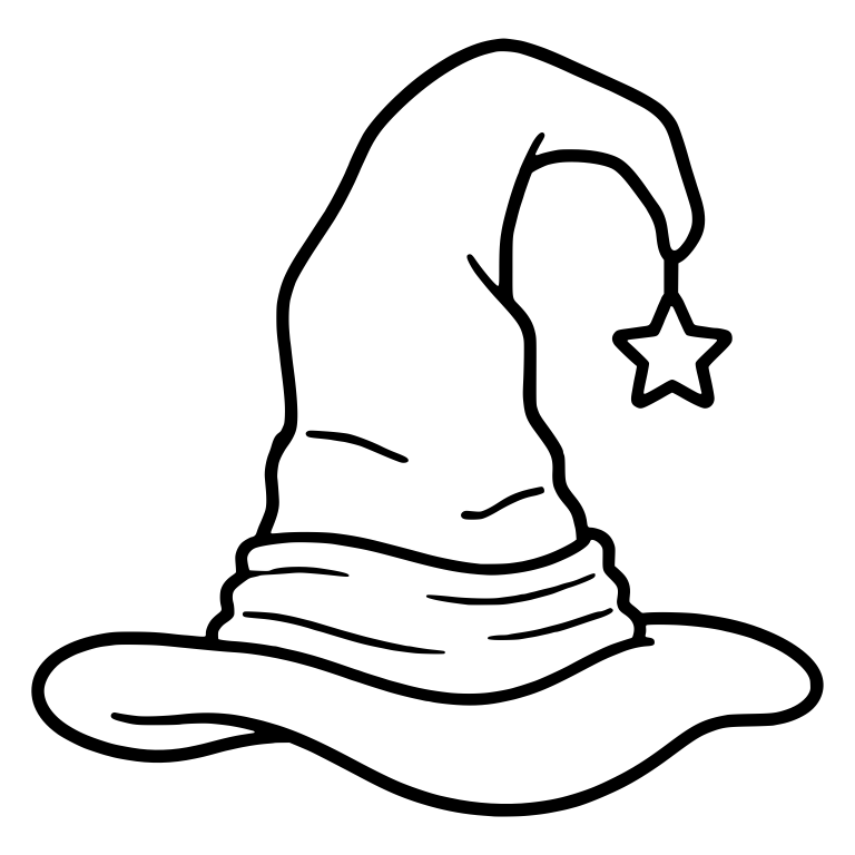 Crooked Witch Hat With Dangling Star — free objects SVG cut file