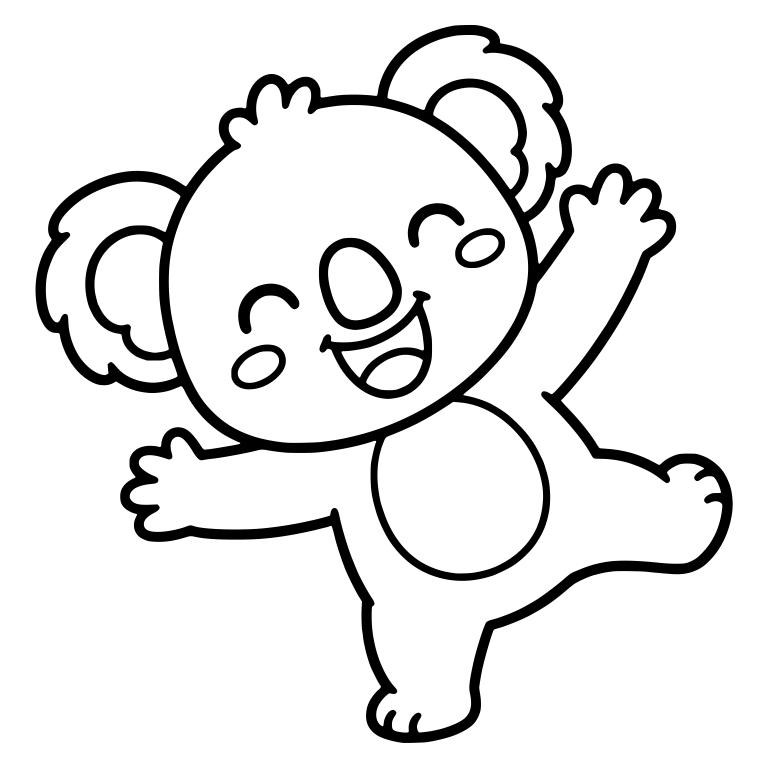 Dancing Koala Balancing On One Leg With Arm Raised — free animal SVG cut file