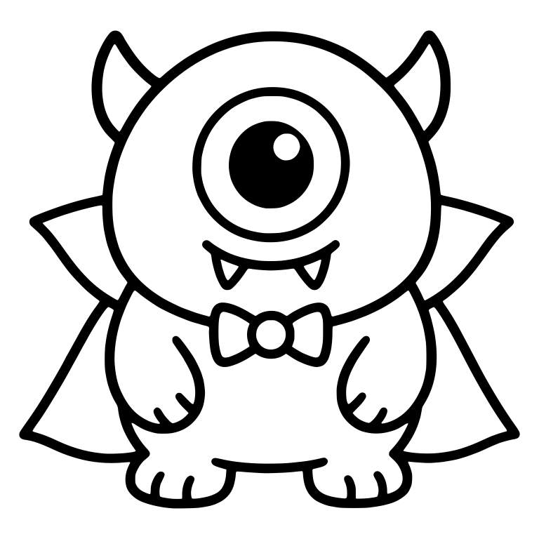 One Eyed Horned Monster With Cape And Bow Tie — free fantasy-creature SVG cut file