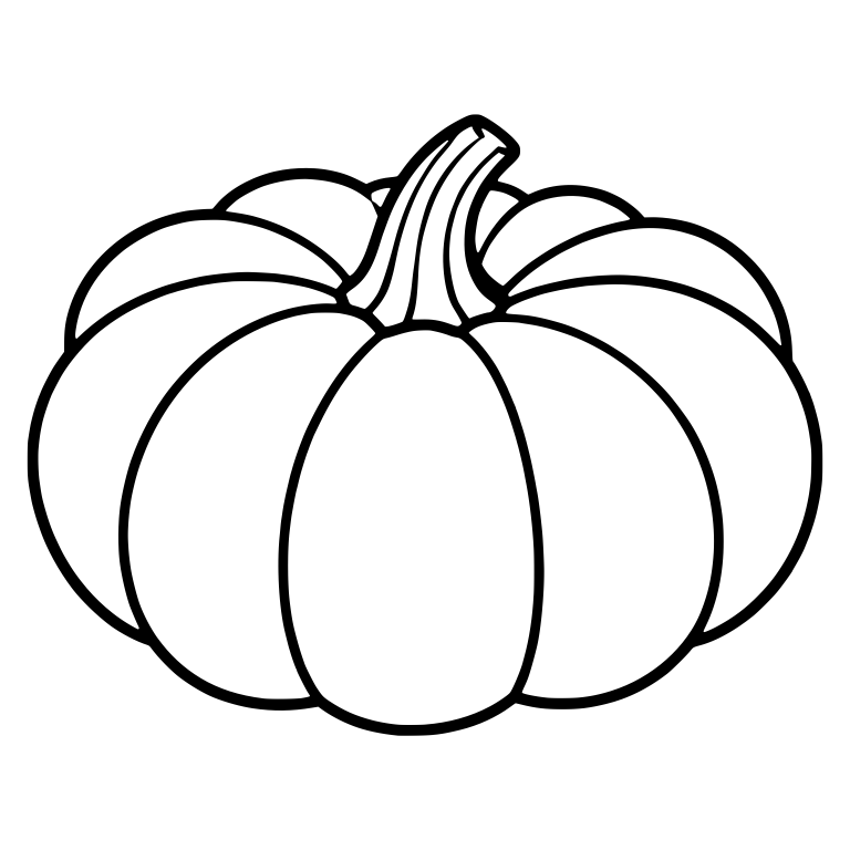 Wide Squat Pumpkin With Ribbed Stem — free floral SVG cut file