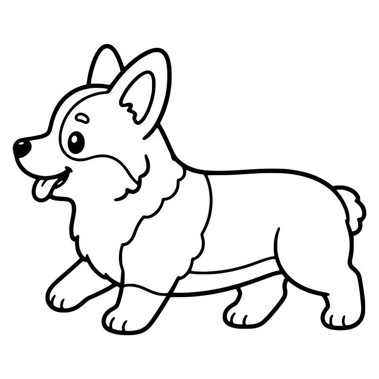 Walking Corgi in Profile With Saddle Marking — free animal SVG cut file