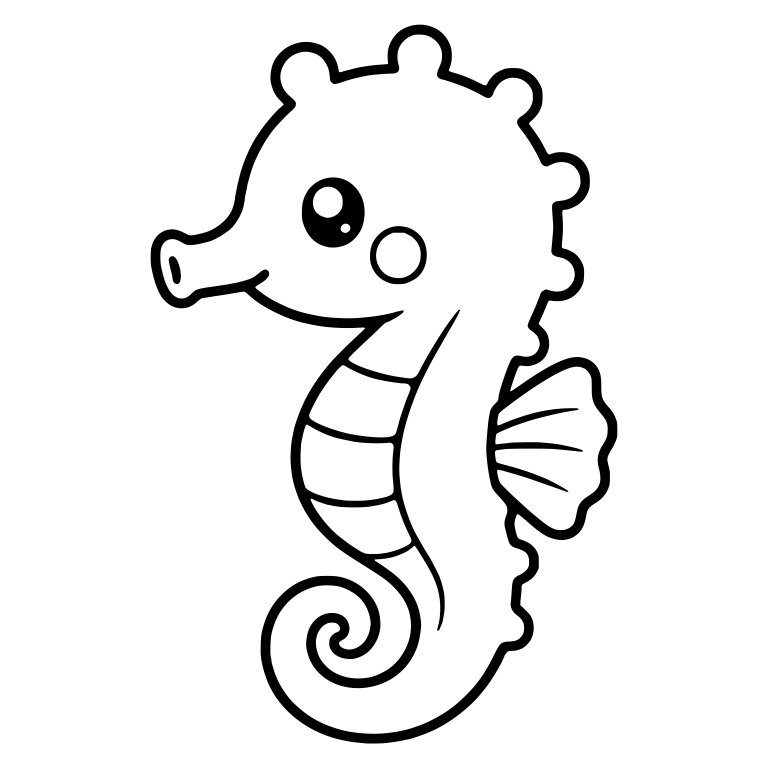 Blushing Seahorse With Round Crest Knobs — free animal SVG cut file