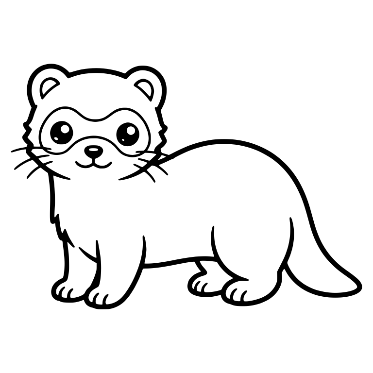 Standing Ferret in Side View with Masked Face — free animal SVG cut file
