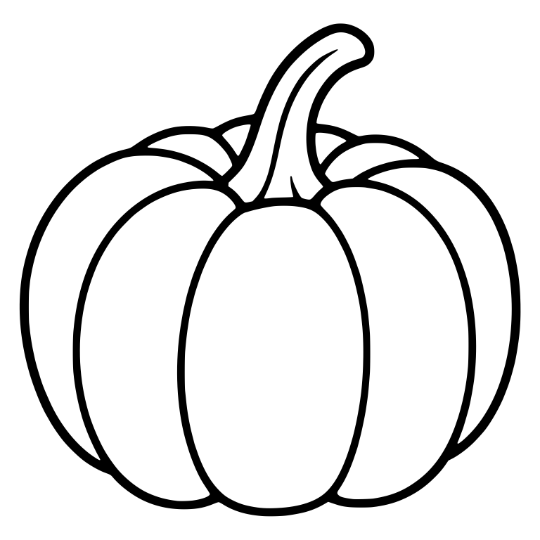 Round Pumpkin With Tall Curved Stem — free floral SVG cut file