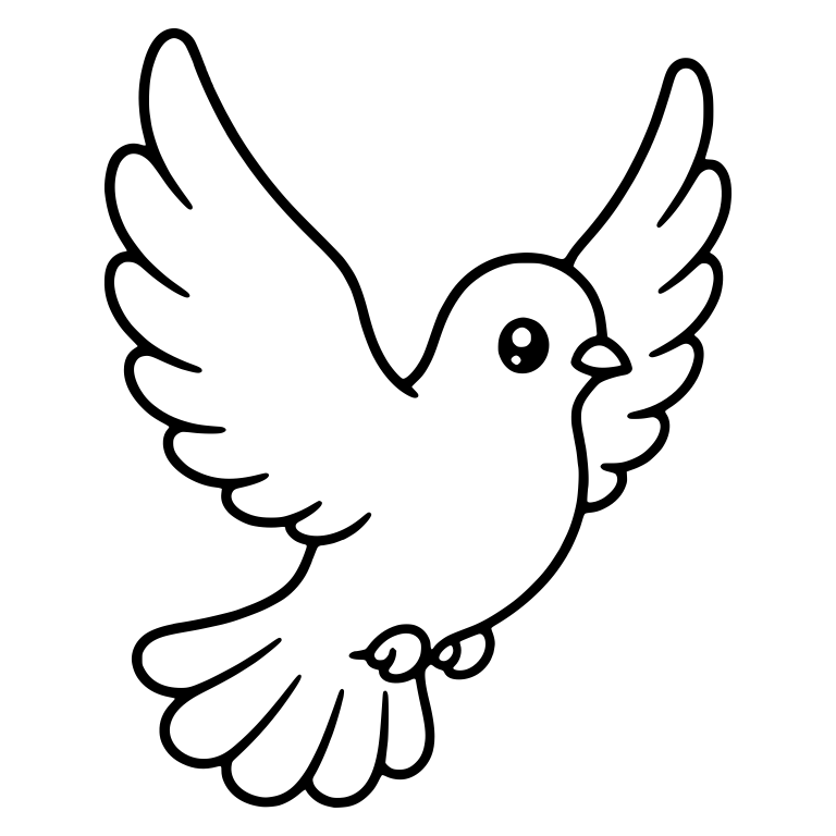 Flying Dove With Both Wings Raised High — free animal SVG cut file