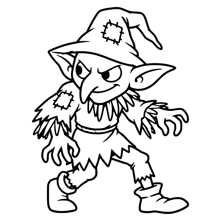 Stalking Scarecrow Goblin With Clawed Hands — free fantasy-creature SVG cut file