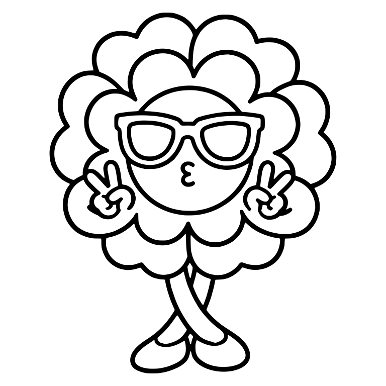 Ruffled Flower In Sunglasses Blowing A Kiss — free characters SVG cut file