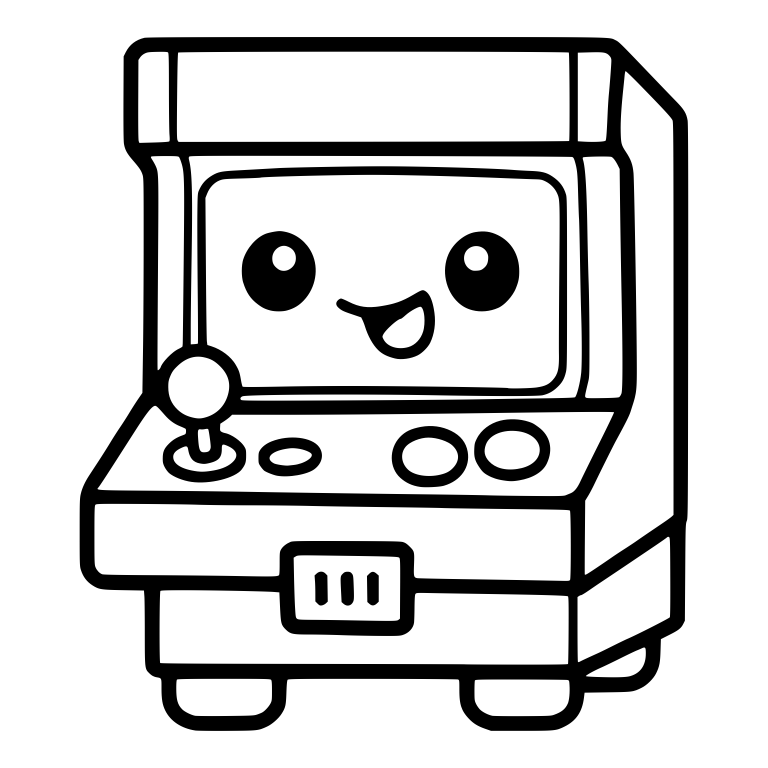 Kawaii Arcade Machine with Smiling Screen Face — free objects SVG