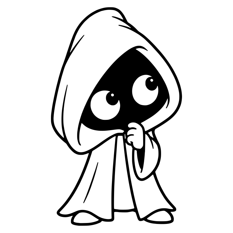 Bogeyman Looking Up With Hand at Chin in Long Robe — free fantasy-creature SVG cut file