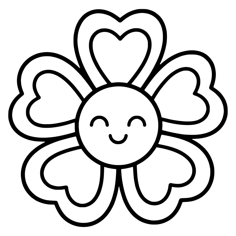 Five Heart Petal Flower With Inner Hearts — free floral SVG cut file
