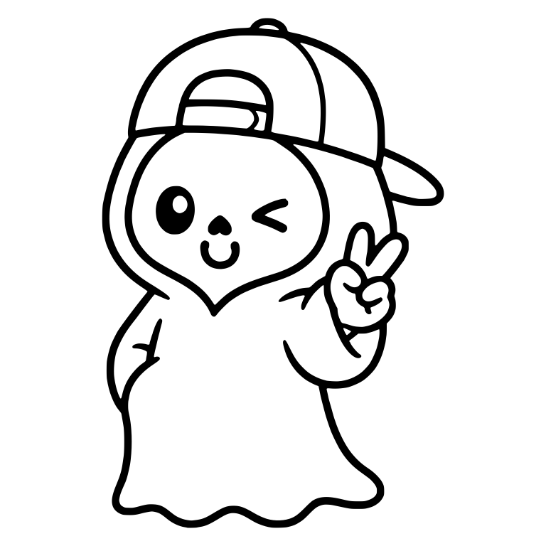 Winking Grim Reaper In Backwards Cap With Peace Sign — free characters SVG cut file