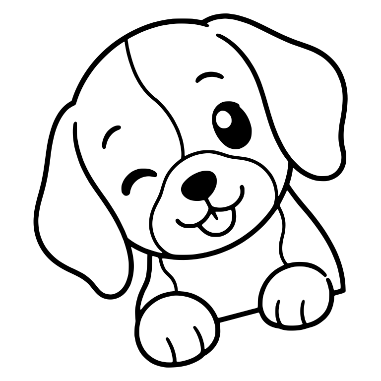 Winking Beagle Puppy Leaning On Paws — free animal SVG cut file