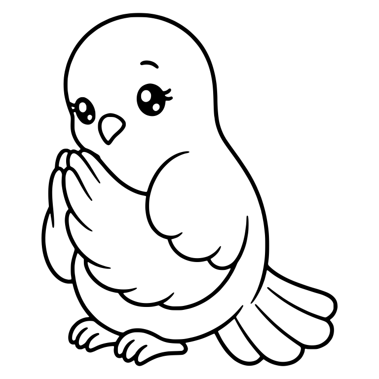 Three-Quarter Dove With Wings Clasped in Prayer — free animal SVG cut file