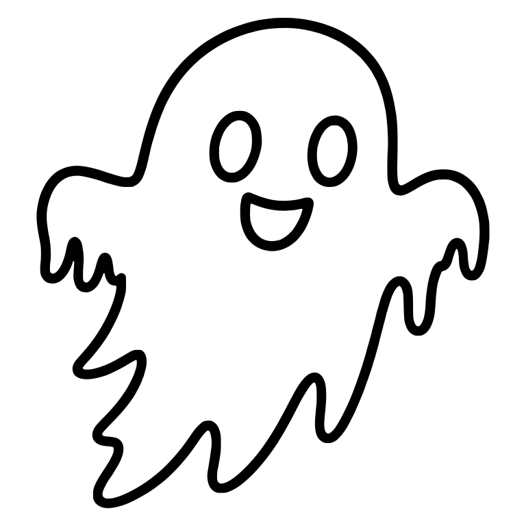 Spooky Smiling Ghost With Dripping Sleeves and Ragged Tail — free fantasy-creature SVG cut file