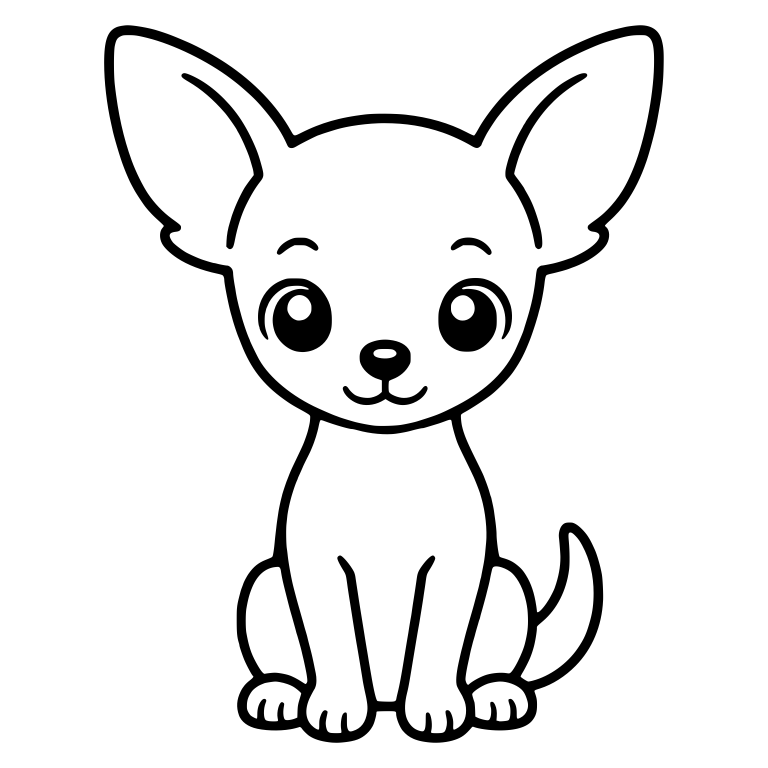 Sitting Deer Head Chihuahua With Large Ears — free animal SVG cut file