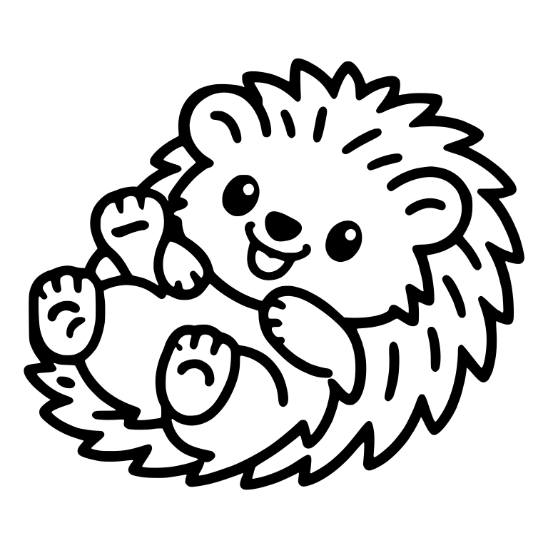 Happy Baby Hedgehog Rolling on Its Back — free animal SVG cut file