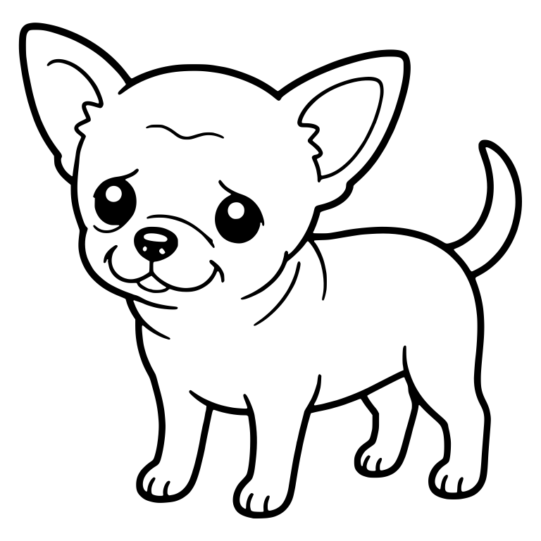 Senior Chihuahua Standing With Wrinkled Forehead — free animal SVG cut file