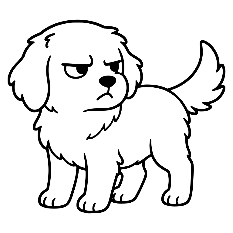Grumpy Golden Retriever Puppy Giving Side-Eye — free animal SVG cut file