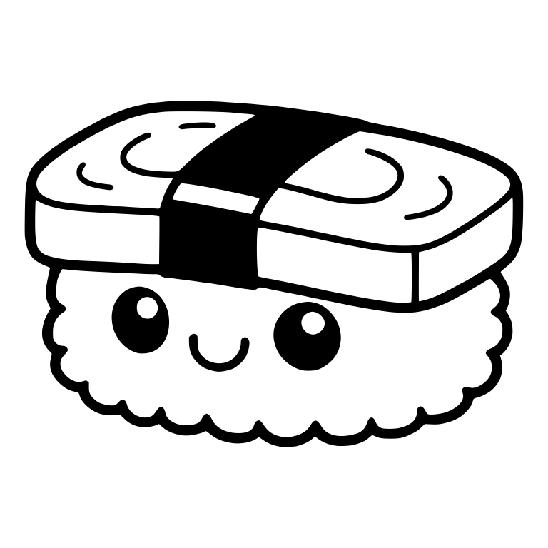 Kawaii Egg Nigiri With Wide Seaweed Band — free food SVG cut file