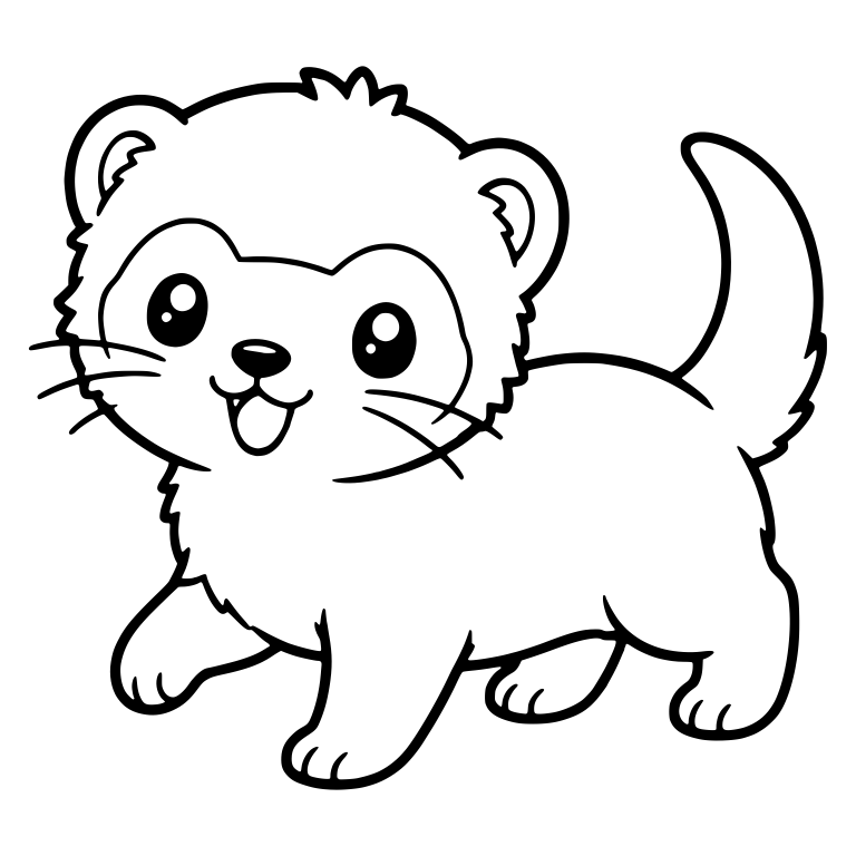 Baby Ferret Kit Walking with One Paw Lifted — free animal SVG cut file