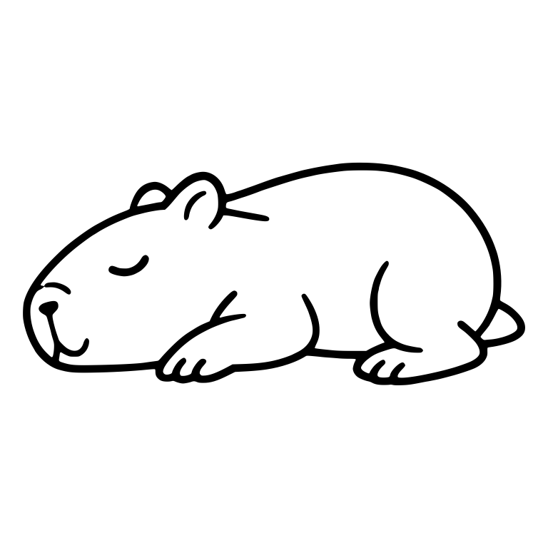 Long Capybara Lying Flat Asleep — free animal SVG cut file
