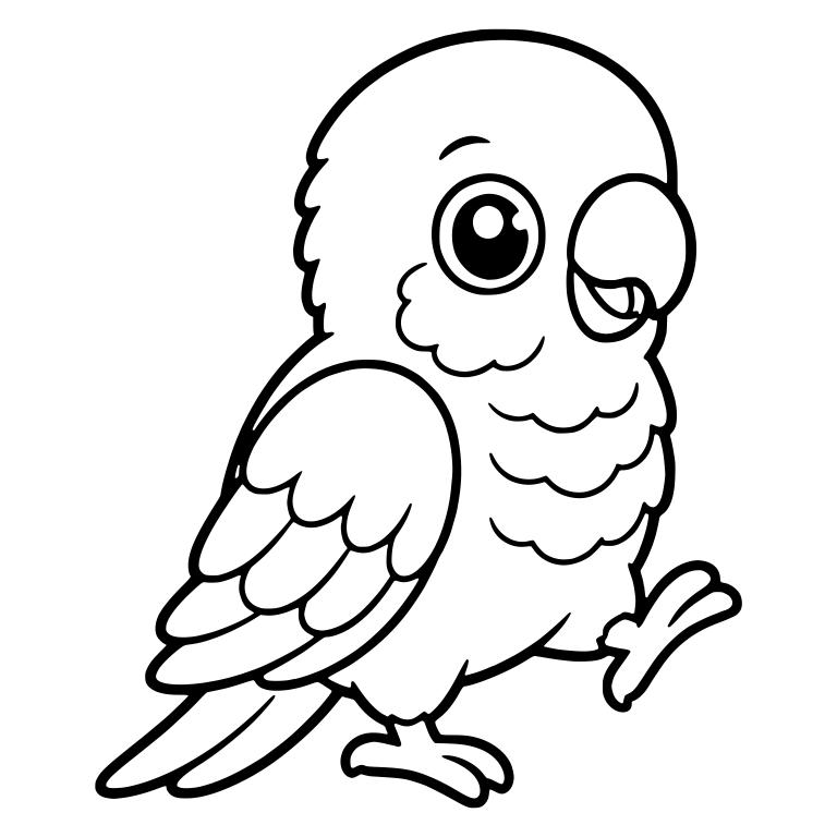 Walking Conure with One Foot Raised and Scalloped Chest — free animal SVG cut file
