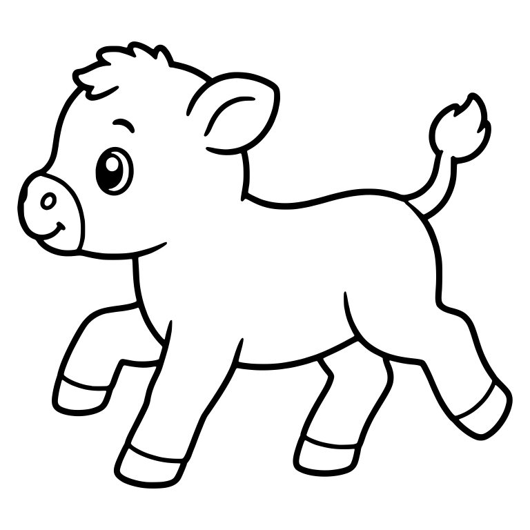 Side-View Trotting Calf With Tail Up — free animal SVG cut file