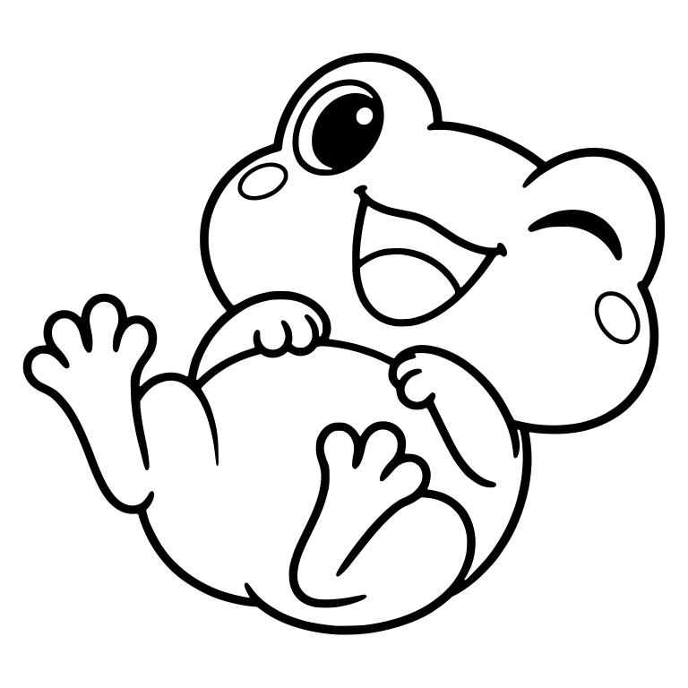 Giggling Frog Rolling Over With One Eye Squeezed Shut — free animal SVG cut file