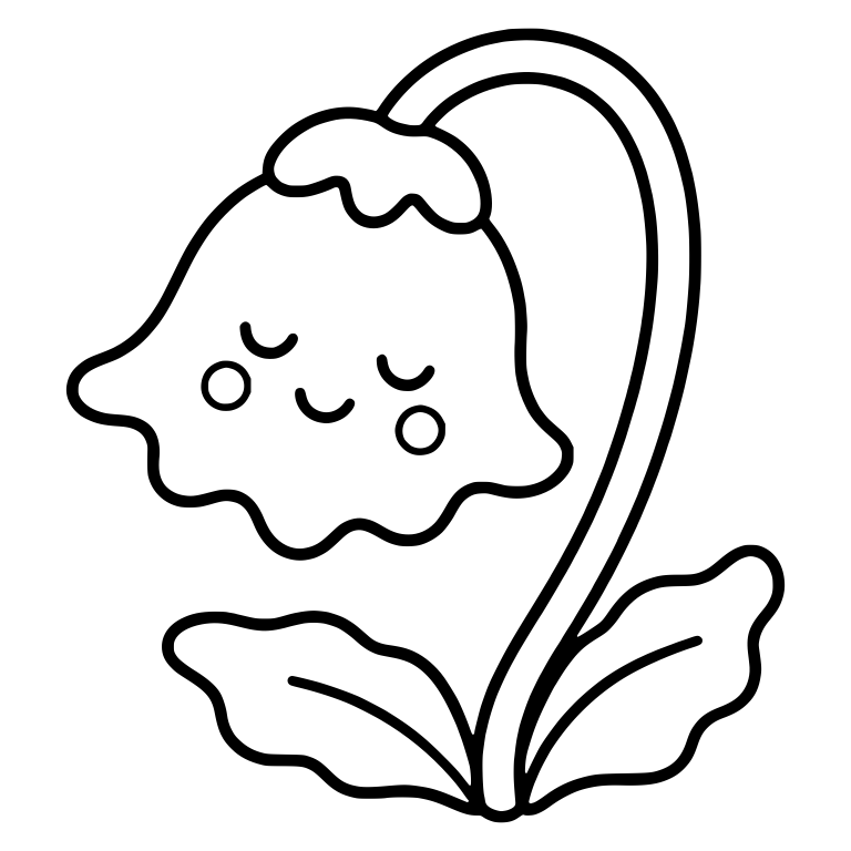 Sleepy Drooping Bell Flower With Curved Stem — free floral SVG cut file