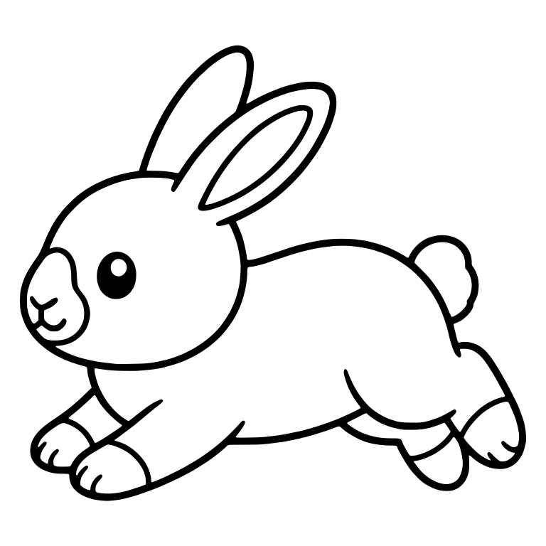 Leaping Bunny With Muzzle Patch and Round Tail — free animal SVG cut file
