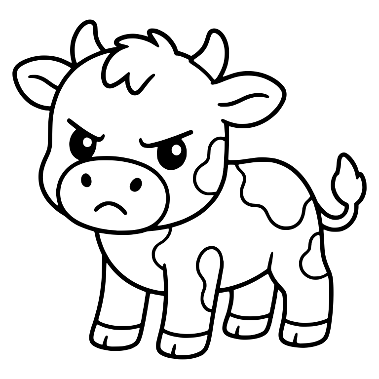 Glaring Spotted Calf Standing In Three-Quarter View — free animal SVG cut file